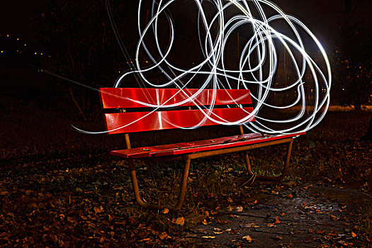 红色,公园长椅,秋天,白色,灯,空中,信息技术,洛迦诺,瑞士,提契诺河