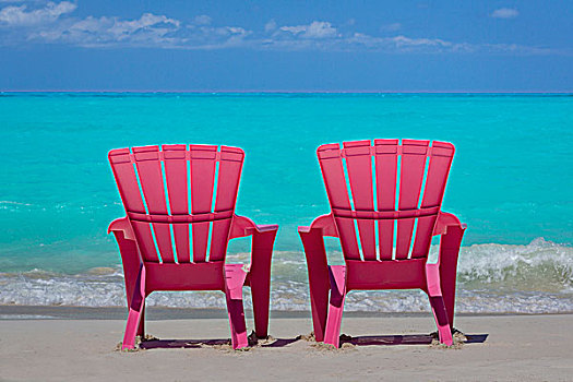 巴哈马,小,岛屿,粉色,椅子,海滩,画廊