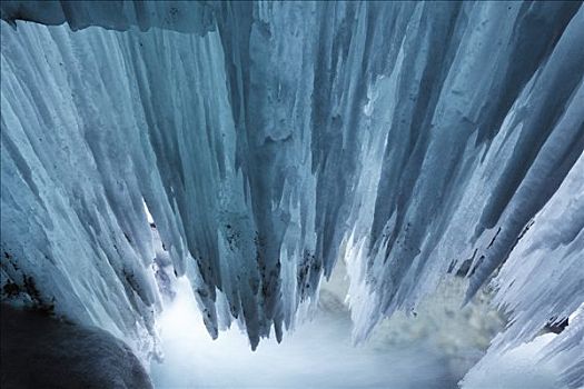 冰柱,峡谷,靠近,加米施帕藤基兴,陆地,上巴伐利亚,巴伐利亚,德国
