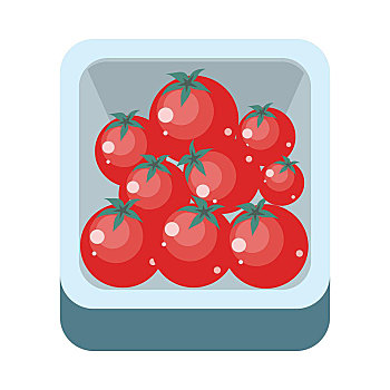 西红柿,盘上,矢量,风格,设计,杂货店,种类,食物,节食,新鲜水果,概念,插画,象征,广告牌,广告,隔绝,白色背景