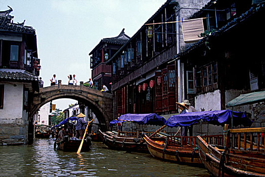 大运河,古老,同里,靠近,上海,中国
