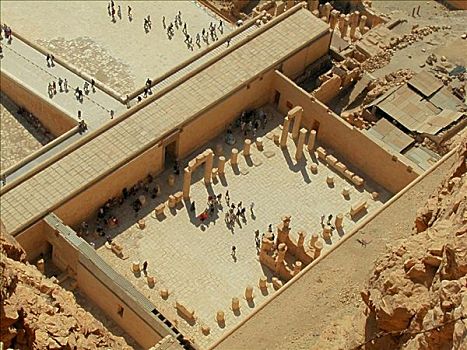 俯拍,游客,庙宇,埃及
