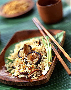 炒制,米饭,中国,蘑菇