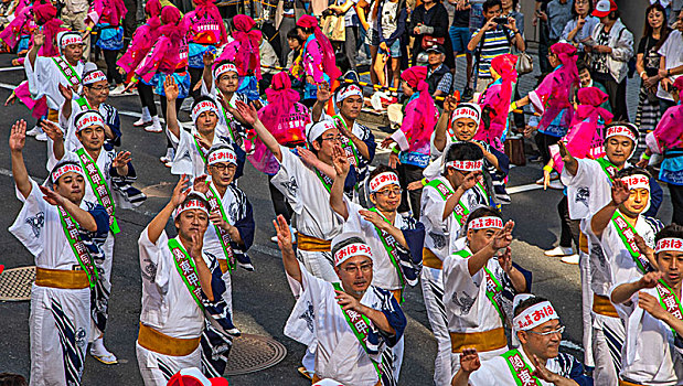 日本,东京,城市,涩谷,地区,民间舞蹈,街上