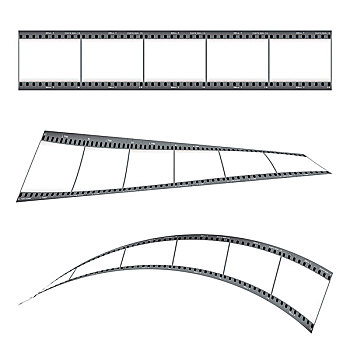 三个,电影胶片,留白,地点,固定器具,扭曲
