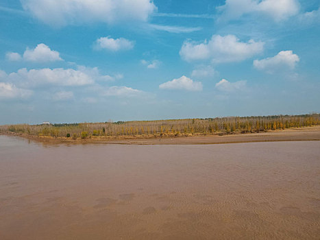 航拍济南黄河风光