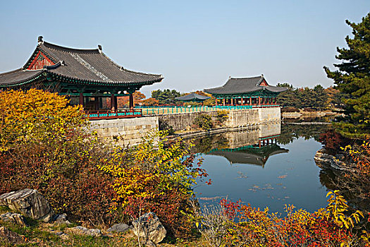 韩国,庆州,雁鸭池