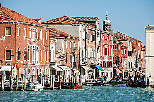 排,房子,运河,慕拉诺,威尼斯,威尼托,意大利,欧洲