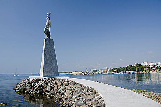 保加利亚,内塞巴尔,黑海,水岸,雕塑,世界遗产,城市