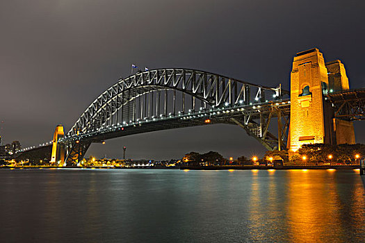 悉尼海港大桥,夜晚,悉尼,新南威尔士,澳大利亚