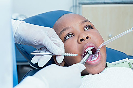 男孩,牙齿,检查,牙医