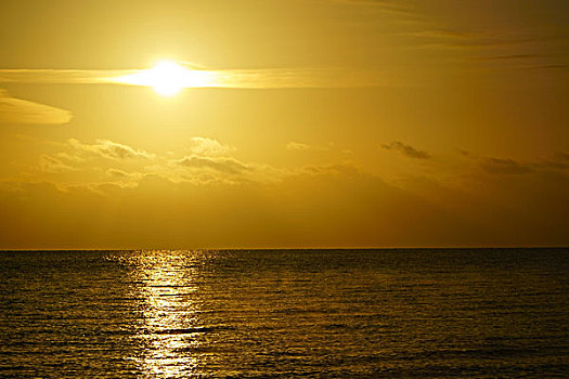 美女,日出,波罗的海