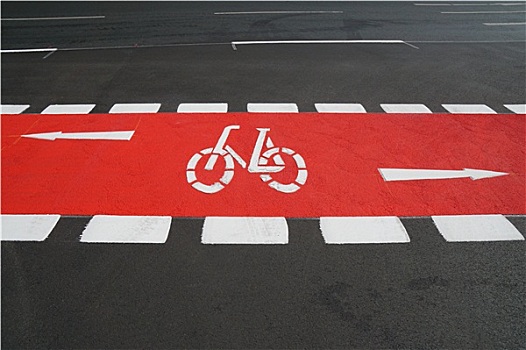 自行车道,涂绘,红色