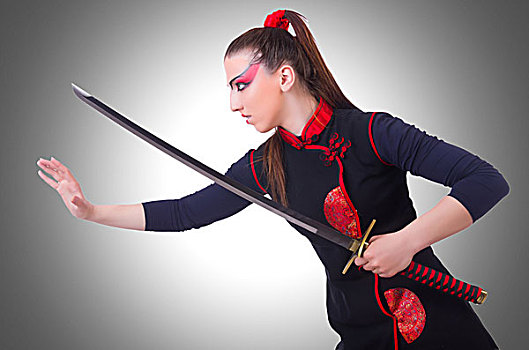女人,日本人,武术,概念