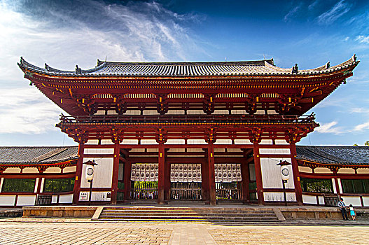 庙宇,东方,奈良县,关西地区,日本