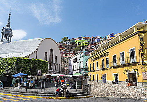 彩色,建筑,瓜纳华托,墨西哥
