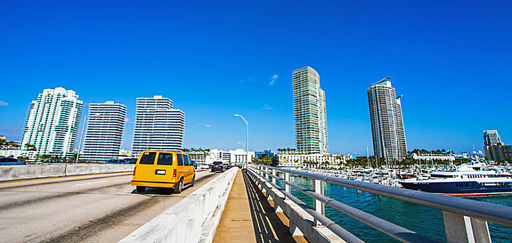 出租车,桥,迈阿密,佛罗里达,美国
