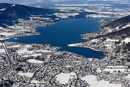 泰根湖,冬天,洛赫特-伊根,上巴伐利亚,巴伐利亚,德国,欧洲