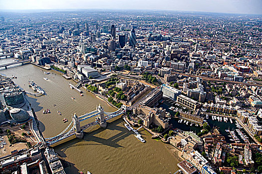 塔桥,伦敦,航拍,桥,泰晤士河,伦敦塔,城市,南方,东方