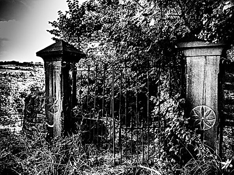 石头,入口,墓地,西约克郡,英格兰,英国