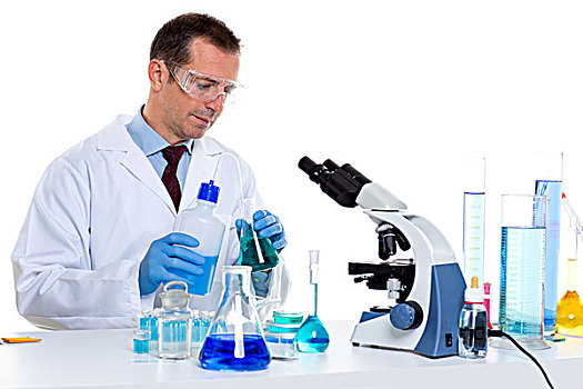 实验室,科学家,工作,试管,显微镜