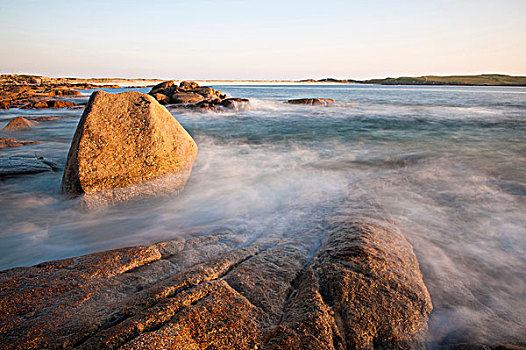 洗涤,岩石,海滩