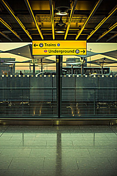 标识,指向,方向,地铁,航站楼,机场,伦敦,英国