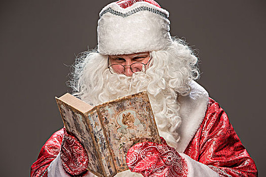 圣诞老人,读,书本