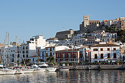 老城,港口,伊比萨岛,西班牙