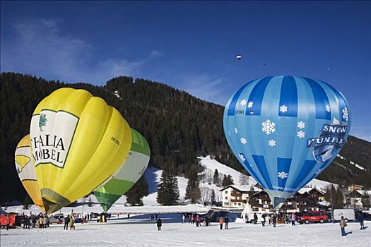 热气球,天空,萨尔茨堡,奥地利,欧洲