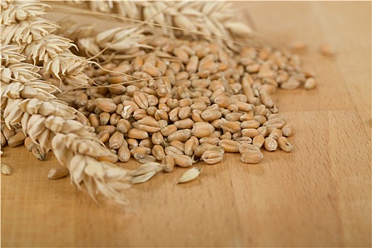 堆,有机,全麦,小麦,颗粒,穗