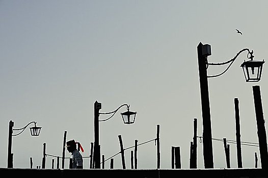 平底船船夫,圣马可广场,威尼斯,威尼托,意大利