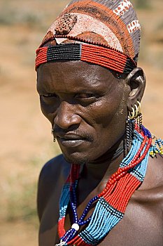 部落男人,部落,奥莫低谷,南方,埃塞俄比亚