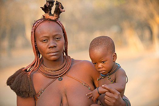 头像,年轻,女人,孩子,考科韦尔德,纳米比亚,非洲
