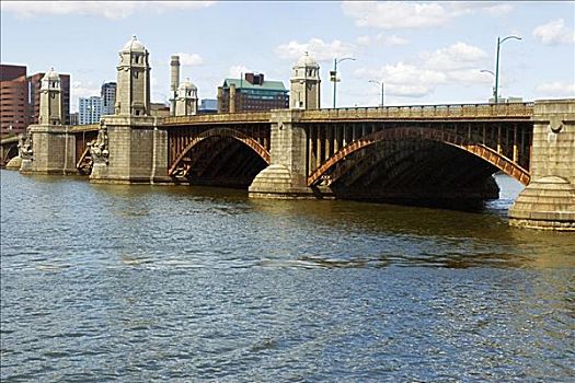拱桥,上方,河,查尔斯河,波士顿,马萨诸塞,美国