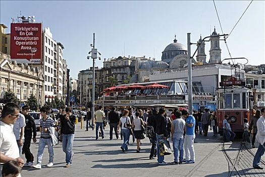 历史,有轨电车,拥挤,伊斯坦布尔,土耳其