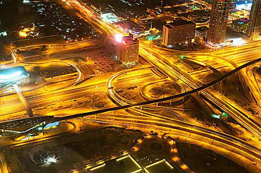 全景,市区,迪拜,阿联酋