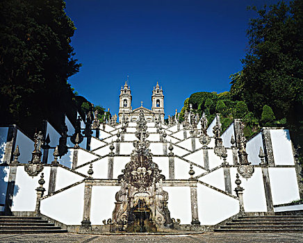 葡萄牙,省,布拉加,蒙特卡罗,教堂,台阶,入口,大幅,尺寸