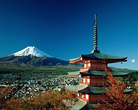 富士山,塔,箱根,本州,日本