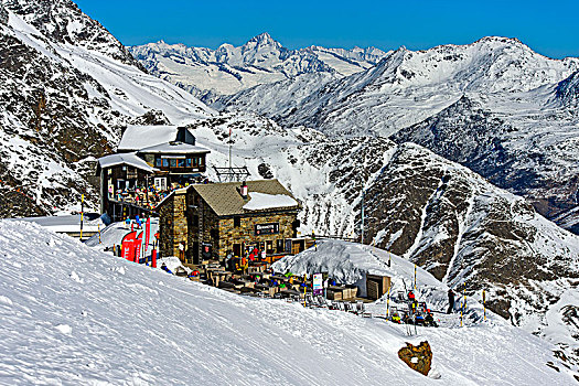 山,住宿,冬天,滑雪区,瓦莱,瑞士,欧洲