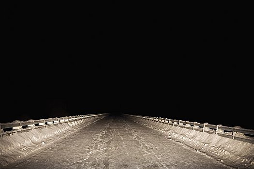 积雪,桥,夜晚,王子,不列颠哥伦比亚省,加拿大