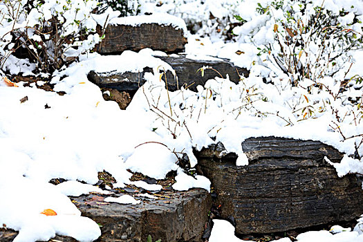 岩石,积雪