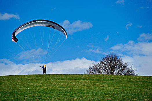 滑翔伞,康士坦茨湖,巴登符腾堡,德国,欧洲