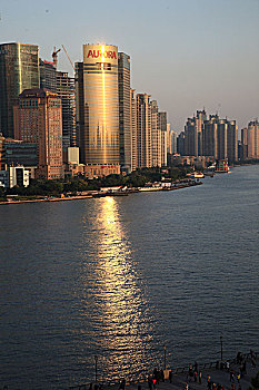 上海黄浦江,震旦大厦,外滩,陆家嘴金融贸易区
