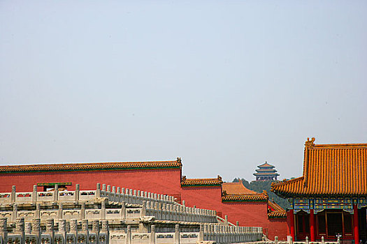 北京故宫远眺景山