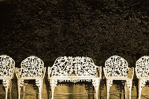 排,华丽,椅子,公园,纽约,美国