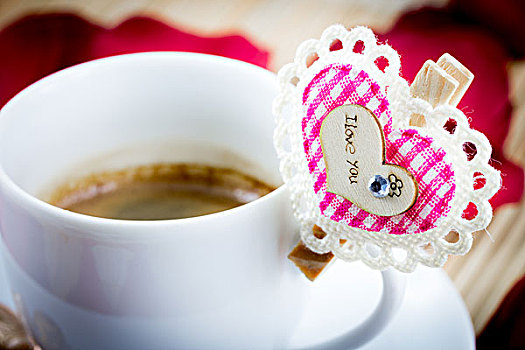 咖啡,情人节,心形
