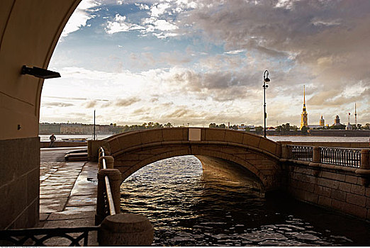 桥,圣彼得堡,俄罗斯