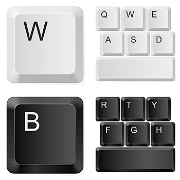 白色,黑色,键盘