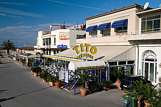 比萨饼店,餐馆,港口,维亚雷娇,里维埃拉,托斯卡纳,意大利,欧洲